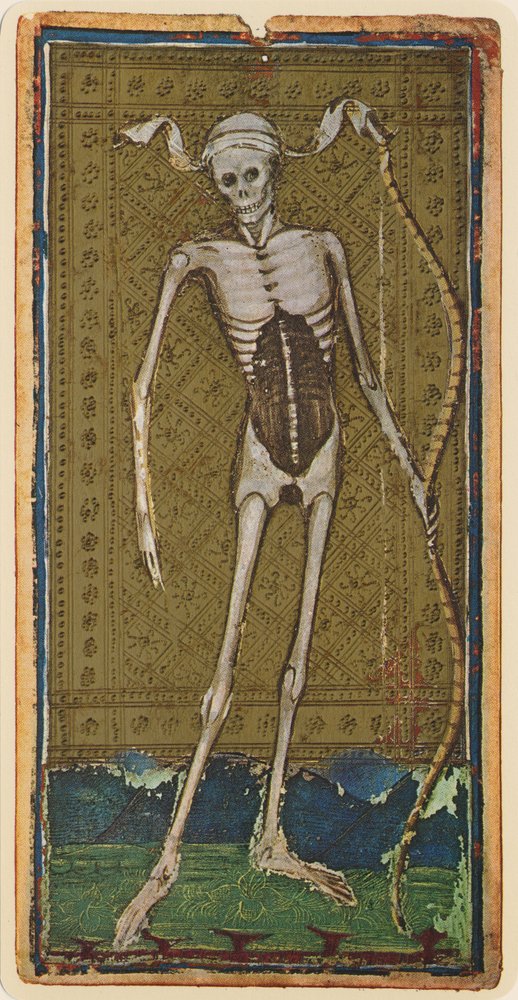 死、ヴィスコンティ・デッキのタロットカードの複製、1441-47年